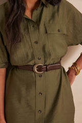 LAYA KHAKI SHIRT DRESS