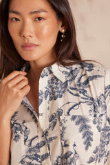 LISEA PRINTED COTTON SHIRT DRESS