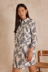 LISEA PRINTED COTTON SHIRT DRESS