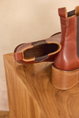 VALENTINA CHOCOLATE LEATHER BOOTS