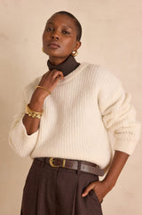 BLOOM ECRU WOOL AND ALPAGA JUMPER