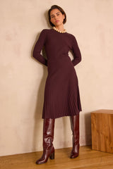 BRIDGET AUBERGINE RIBBED COTTON JUMPER