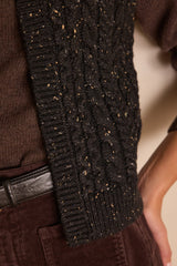 BIXENTE SLEEVELESS CABLE-KNIT WOOL CARDIGAN