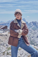 DEBBIE DARK CAMEL LEATHER COAT