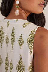 RIMA ALMOND PRINTED COTTON DRESS