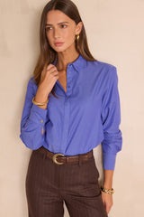 ESMERALDA LAVENDER COTTON OXFORD SHIRT