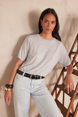 NELLY BLACK QUILTED LEATHER BELT