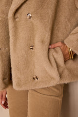 DEREK BEIGE FLUFFY COAT