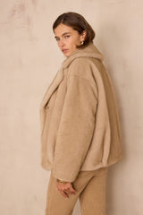 DEREK BEIGE FLUFFY COAT