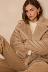 DEREK BEIGE FLUFFY COAT