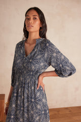 REI NAVY PRINTED DRESS