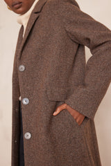 ANABELLE CHEVRON PATTERN WOOL COAT