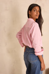 CARLA PINK STRIPED LINEN SHIRT