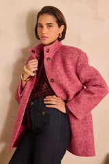 LAMIA PINK WOOL COAT