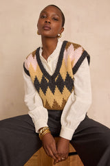 BLAZE BIS GEOMETRIC PATTERN SLEEVELESS JUMPER