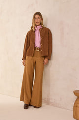 DAISY WIDE LEG CAMEL TROUSERS