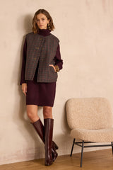 SABRINA AUBERGINE BOUCLE WOOL JACKET