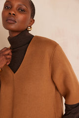 ROSARIO DOUBLE FACE CINNAMON DRESS