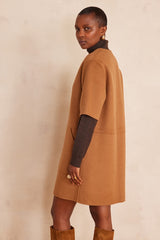 ROSARIO DOUBLE FACE CINNAMON DRESS