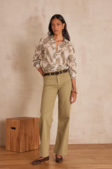 LISA ALMOND WIDE COTTON TROUSERS