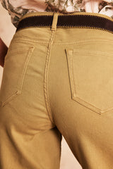 LISA ALMOND WIDE COTTON TROUSERS