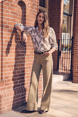 LISA ALMOND WIDE COTTON TROUSERS