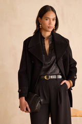 BETH TUNISIAN COLLAR BLOUSE