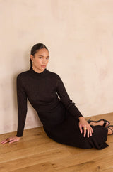 RADIEUSE COPPER GLITTER KNIT DRESS