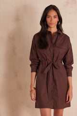 ROSALIE CHOCOLATE COTTON DRESS