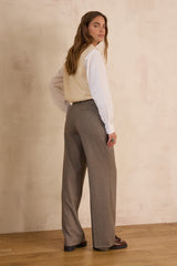 FERGUSON LIGHT TAUPE WIDE-LEG TROUSERS