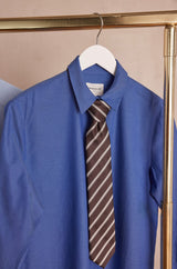 THEOPHILE DARK BROWN STRIPED TIE