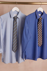 THEOPHILE HEATHER GREY STRIPED TIE