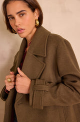 FLETCHER KHAKI WOOL COAT