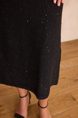 CLEOPATRE SEQUIN KNIT MIDI SKIRT