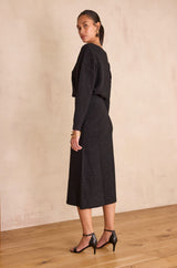 CLEOPATRE SEQUIN KNIT MIDI SKIRT