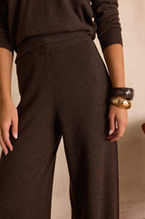 MARINA CHOCOLATE KNIT TROUSERS
