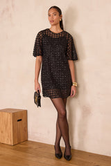 ROSELLA SHORT SLEEVES A-LINE DRESS