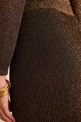 CARILLON COPPER PLEATED KNIT SKIRT