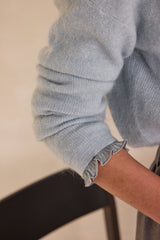 PAOLO BLUE MOHAIR AND WOOL CARDIGAN