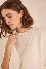 PAOLO ECRU MOHAIR AND WOOL CARDIGAN