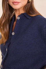 PETER BLUE WOOL CARDIGAN
