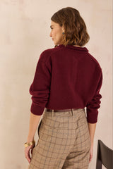 PETER BURGUNDY WOOL CARDIGAN