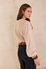 PARATY CREAM SLEEVELESS WOOL CARDIGAN