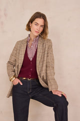 PARATY BURGUNDY SLEEVELESS WOOL CARDIGAN