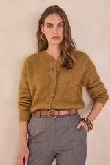 LOU BRONZE MOHAIR CARDIGAN