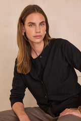PAYTON BLACK WOOL BLEND CARDIGAN