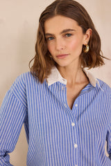 DIVINE STRIPED LACE CUFF SHIRT