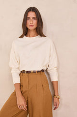 LISA WHEAT LINEN AND COTTON SWEATSHIRT