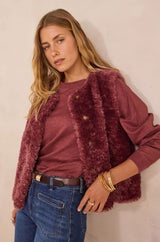 LISA ROSEWOOD LINEN AND COTTON SWEATSHIRT