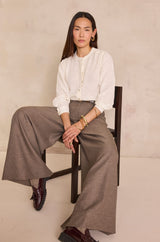 DALIA CREAM EMBROIDERED COTTON BLOUSE